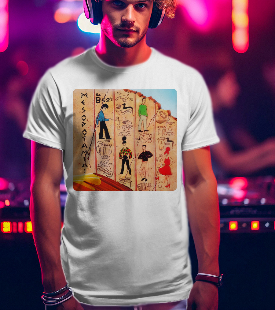 The B-52's Mesopotamia Album Art With Ancient Symbols And Figures T-Shirt