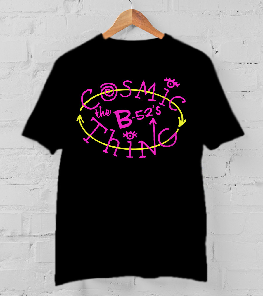 The B-52's Cosmic Thing Neon Pink And Yellow Arrows T-Shirt