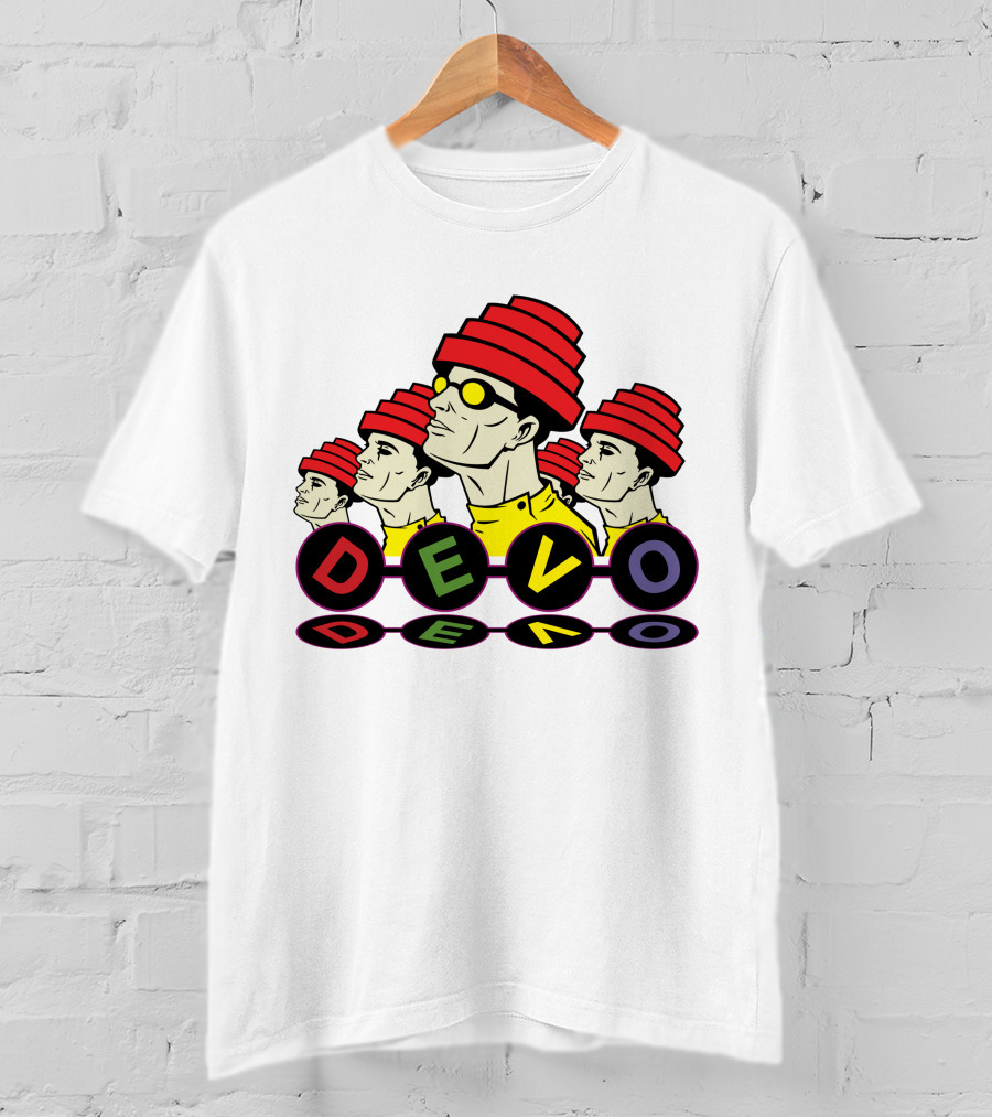Devo Band Red Hats Yellow Shirts Sunglasses Iconic T-Shirt