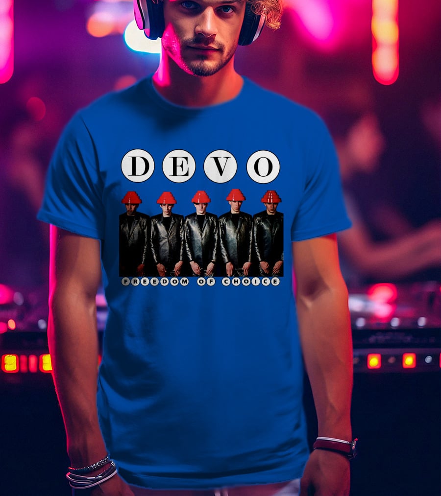 DEVO Freedom Of Choice Band Members With Energy Domes T-Shirt