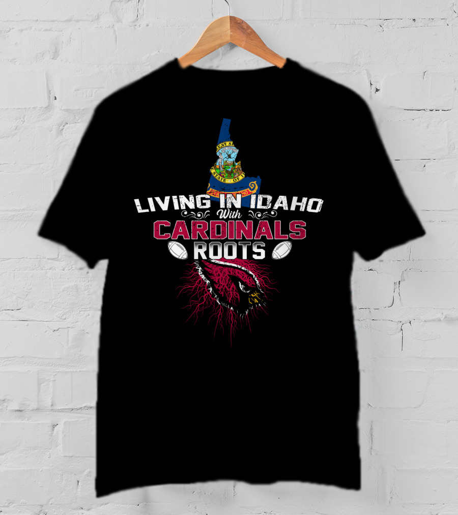 Living In Idaho With Cardinals Roots And State Seal Iconic Symbol T-Shirt