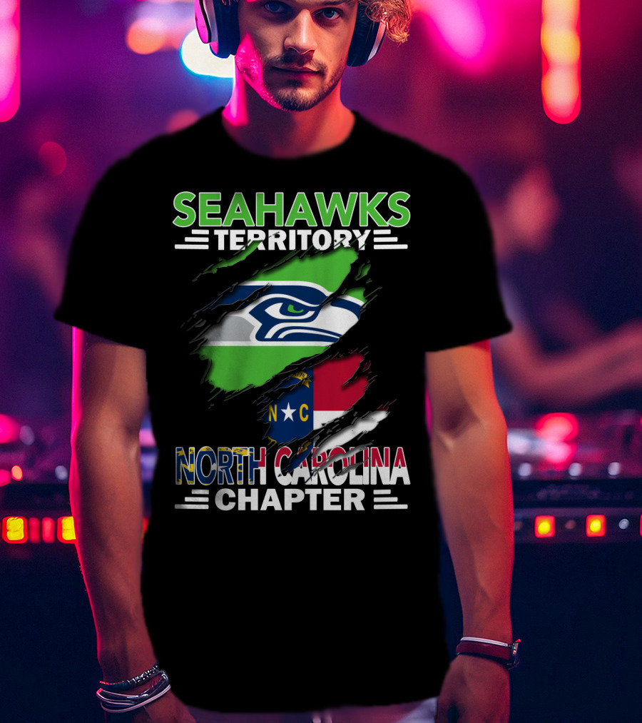 Seahawks Territory North Carolina Chapter Flag T-Shirt