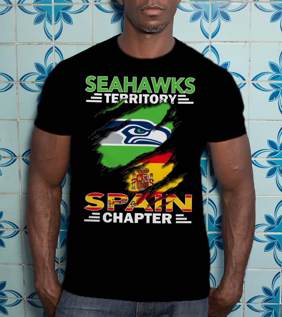 Seahawks Territory Spain Chapter Flag Logo Mix T-Shirt