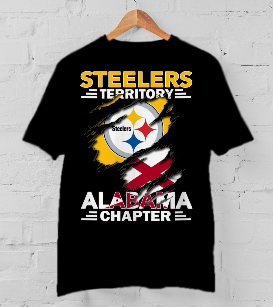 Steelers Territory Alabama Chapter Steelers Logo And Flag T-Shirt