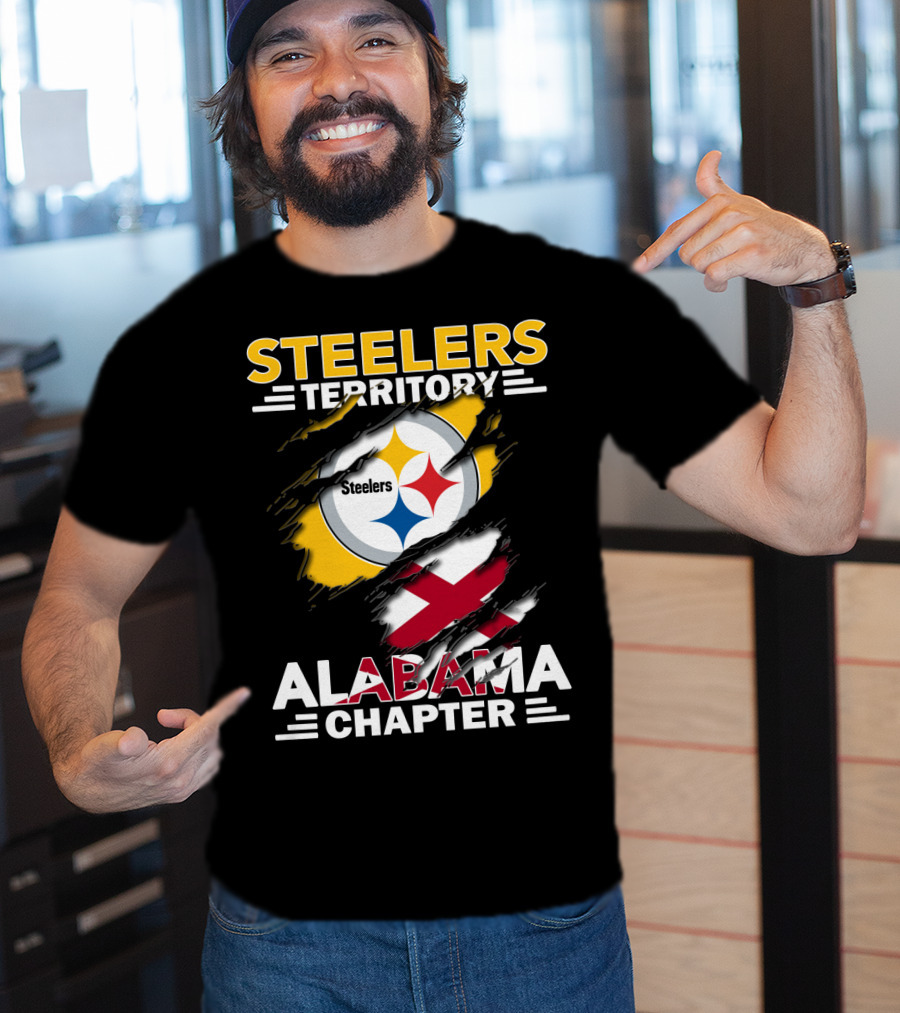 Steelers Territory Alabama Chapter Steelers Logo And Flag T-Shirt