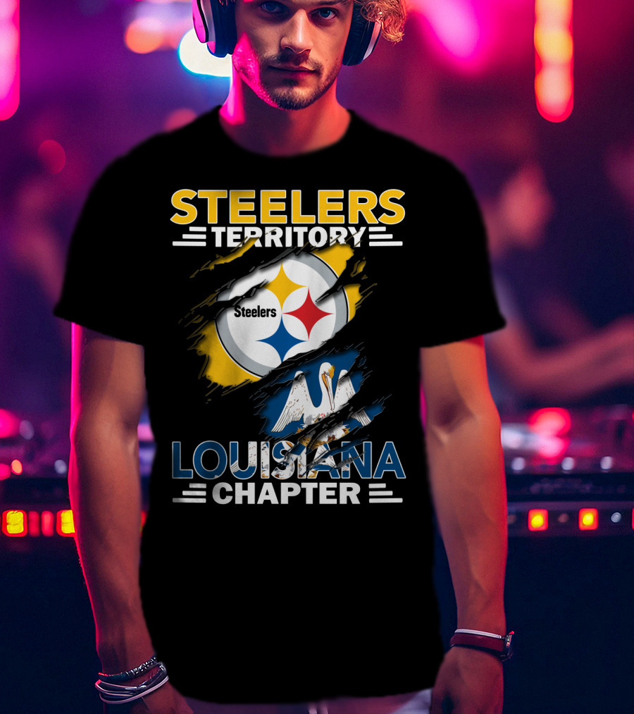 Steelers Territory Louisiana Chapter Steelers Logo Pelican Symbol T-Shirt