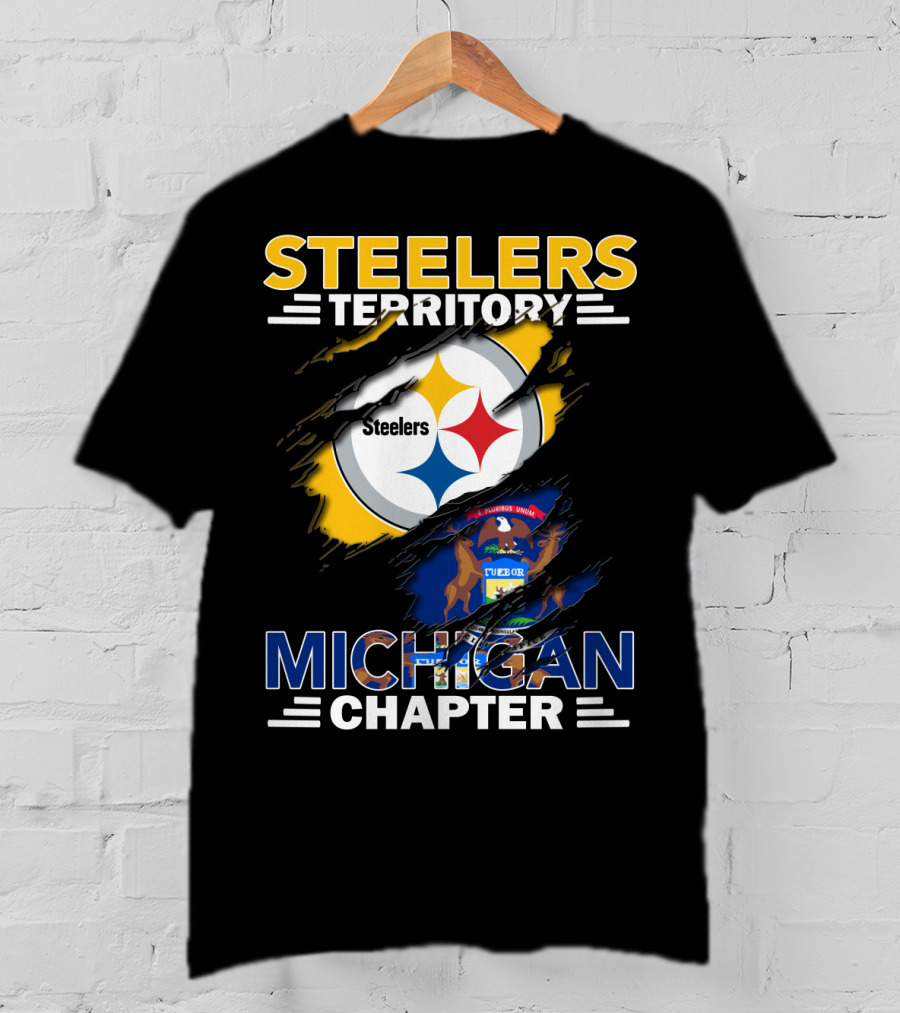 Steelers Territory Michigan Chapter Steelers Logo And Michigan State Elements T-Shirt