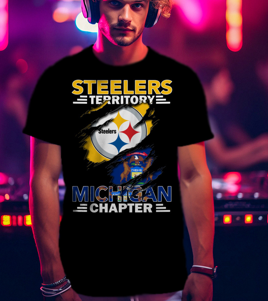 Steelers Territory Michigan Chapter Steelers Logo And Michigan State Elements T-Shirt