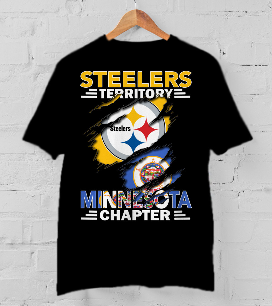 Steelers Territory Minnesota Chapter Steelers Logo Minnesota Flag T-Shirt