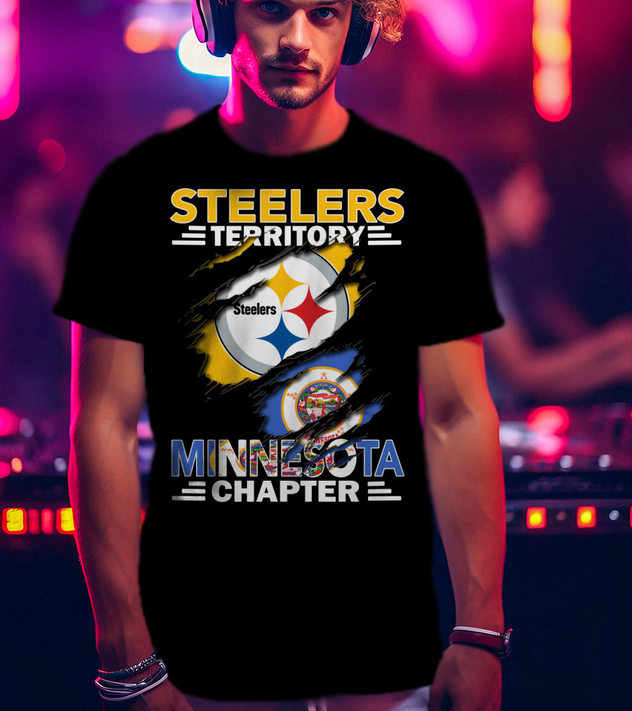 Steelers Territory Minnesota Chapter Steelers Logo Minnesota Flag T-Shirt