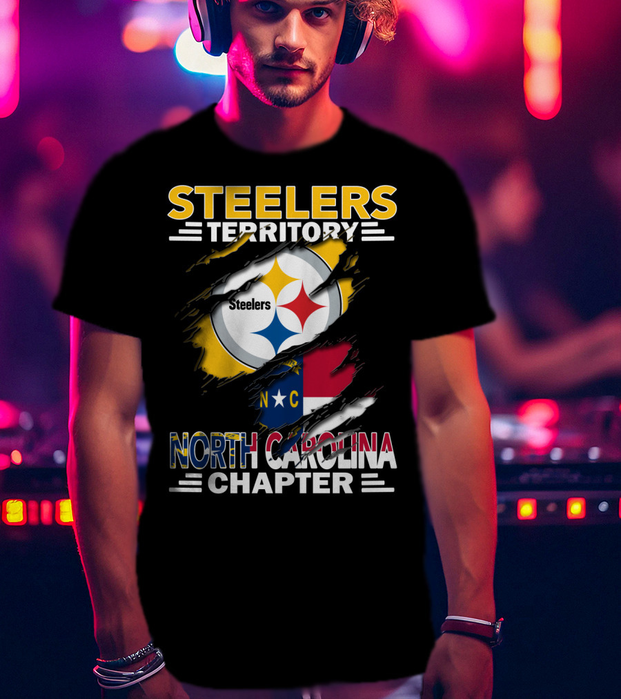 Steelers Territory North Carolina Chapter Steelers Logo Nc Flag T-Shirt