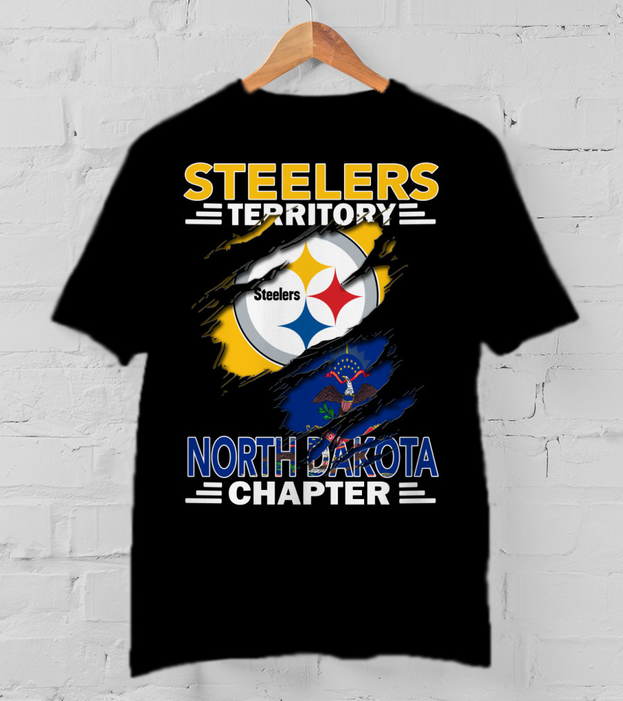 Steelers Territory North Dakota Chapter Flag And Logo Theme T-Shirt