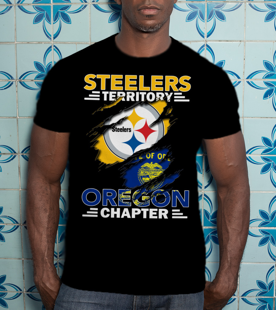 Steelers Territory Oregon Chapter Flag Logo Combination T-Shirt
