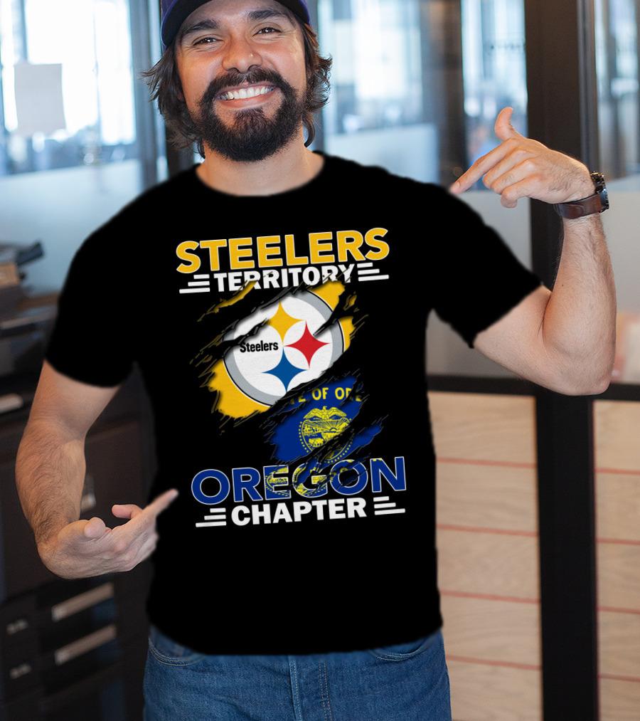 Steelers Territory Oregon Chapter Flag Logo Combination T-Shirt