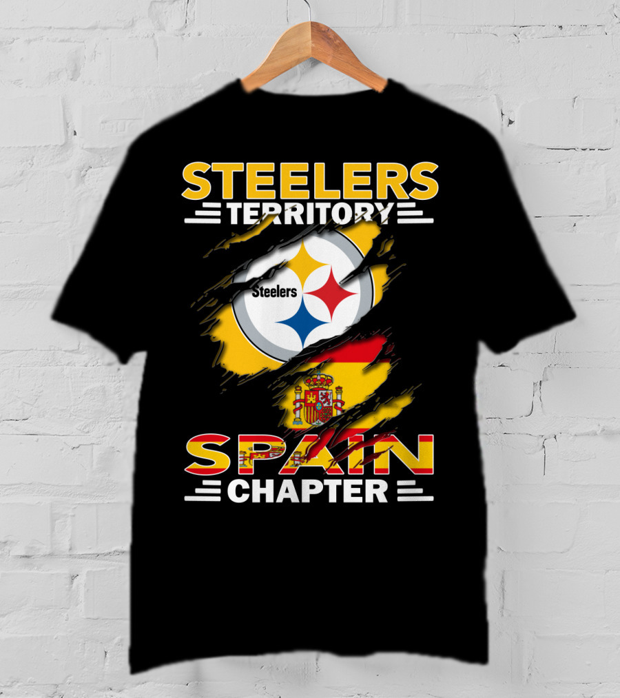 Steelers Territory Spain Chapter Nfl Fan Flag T-Shirt