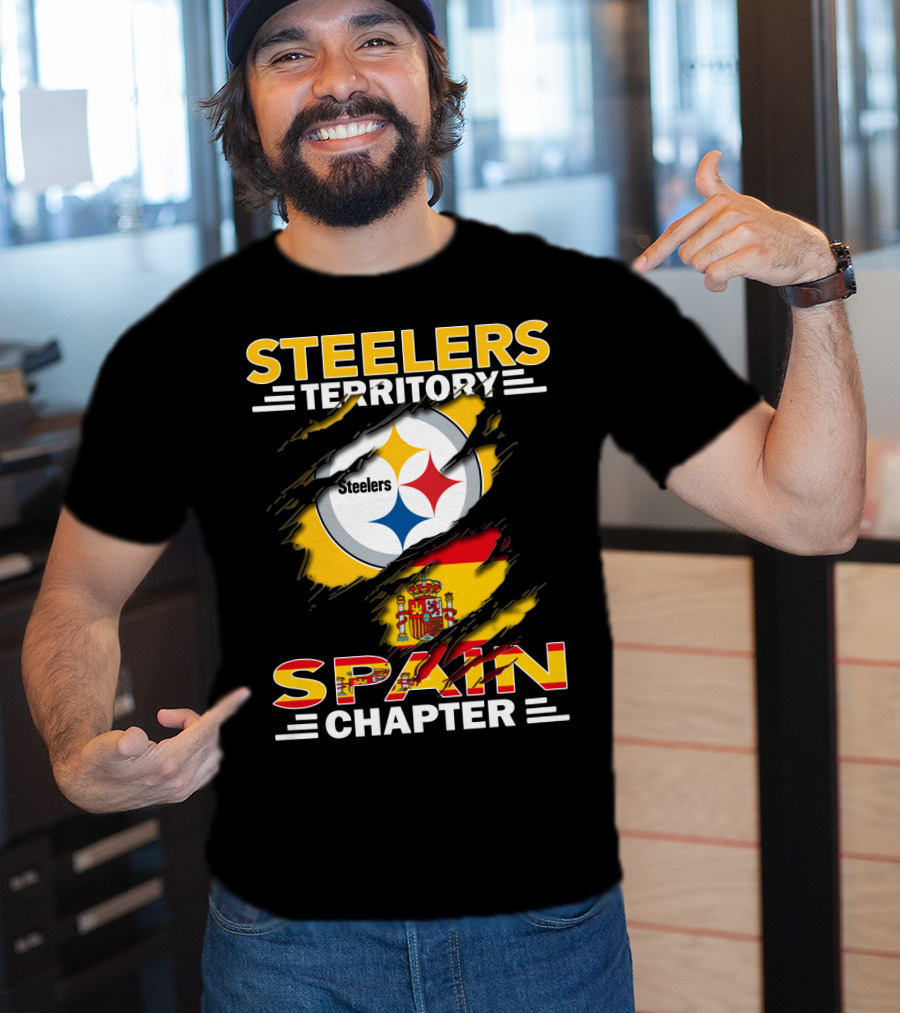 Steelers Territory Spain Chapter Nfl Fan Flag T-Shirt