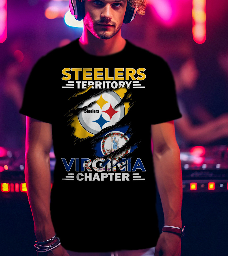 Steelers Territory Virginia Chapter Logo With Virginia State Seal T-Shirt