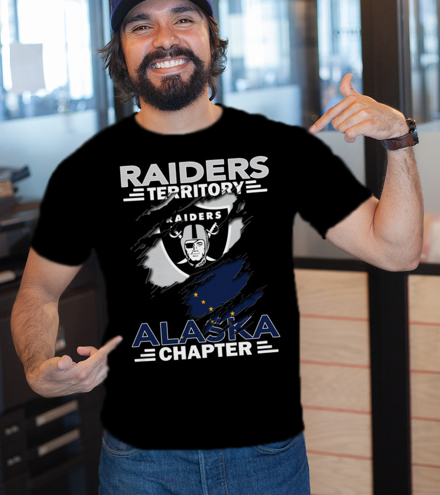Raiders Territory Alaska Chapter Raiders Logo With Alaska Flag T-Shirt