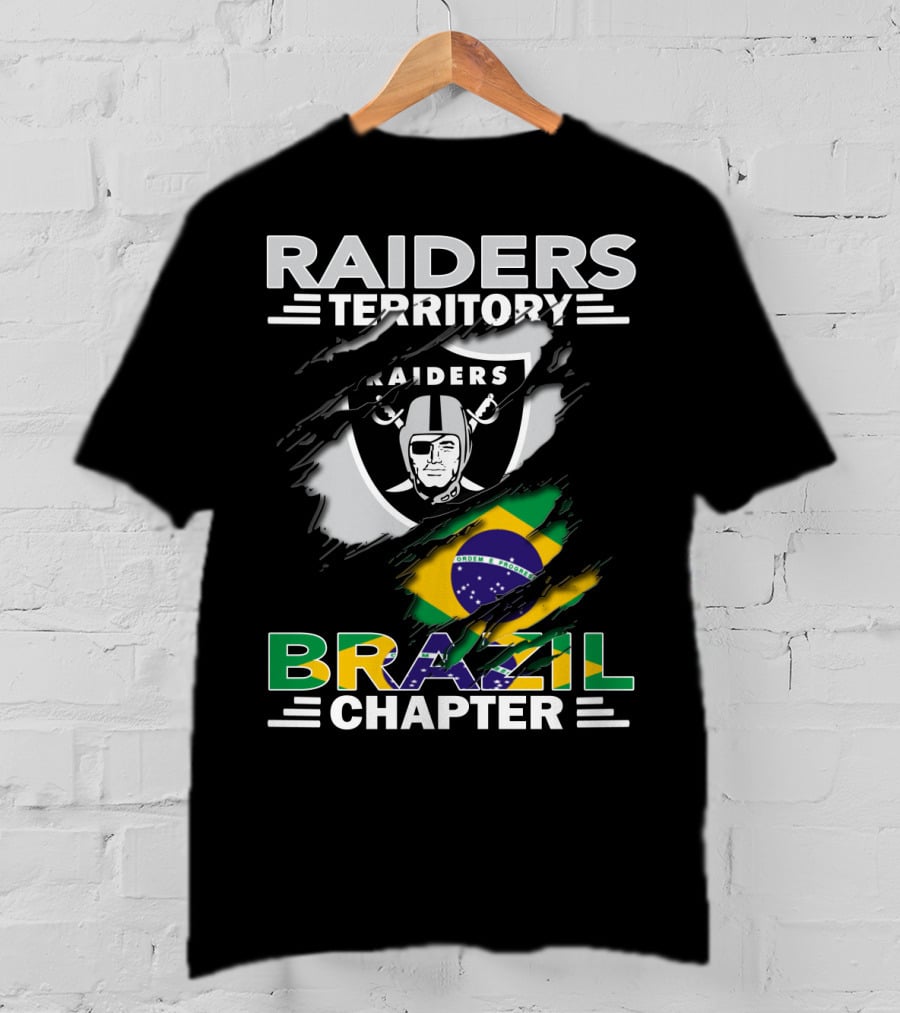 Raiders Territory Brazil Chapter Flag And Shield Mashup T-Shirt