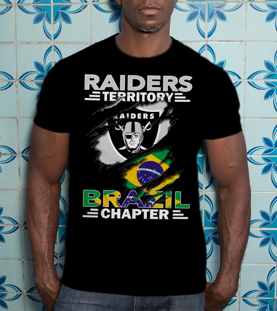Raiders Territory Brazil Chapter Flag And Shield Mashup T-Shirt