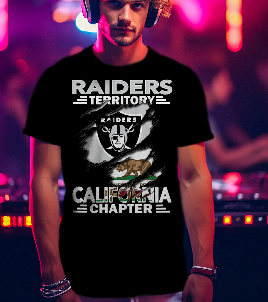 Raiders Territory California Chapter Logo With Bear And Shield T-Shirt