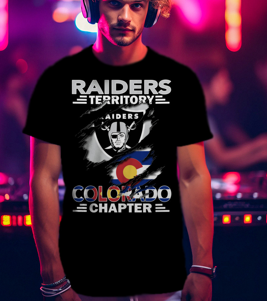Raiders Territory Colorado Chapter Raiders Logo And Colorado Flag Elements T-Shirt