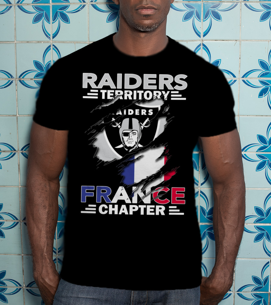 Raiders Territory France Chapter Flag And Shield T-Shirt