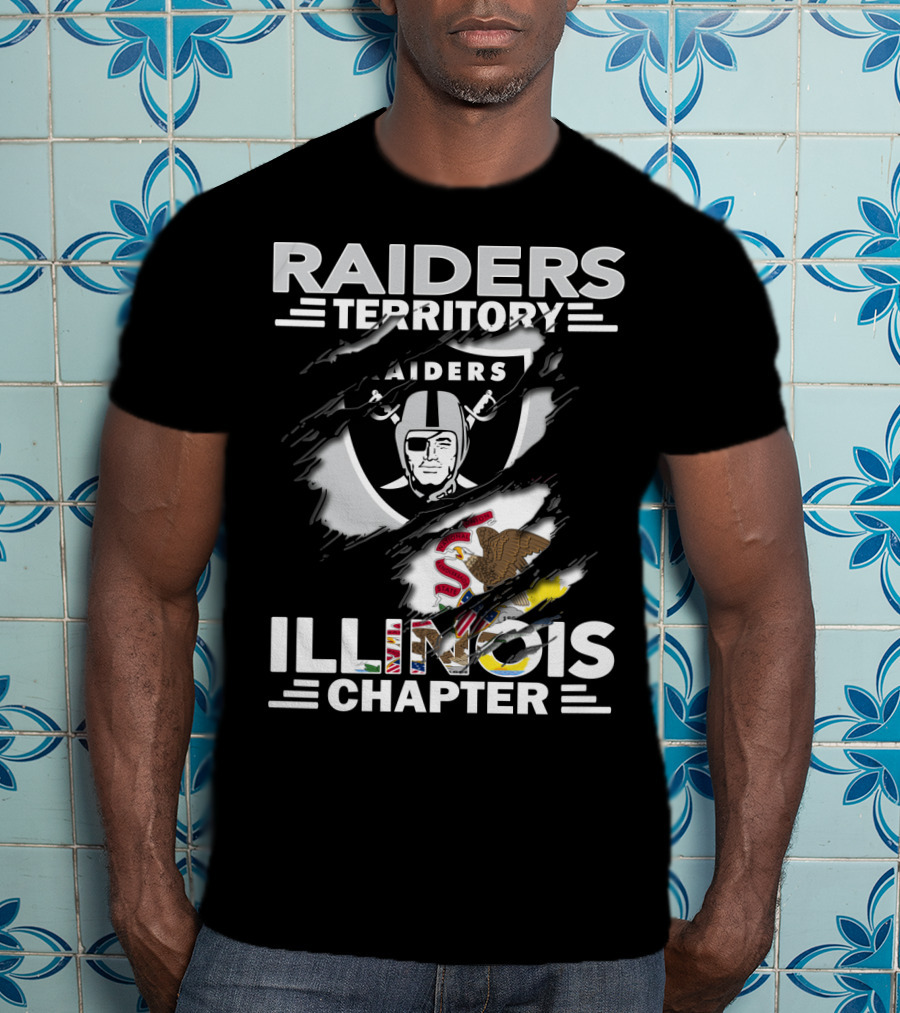 Raiders Territory Illinois Chapter Raiders Logo Illinois State Flag T-Shirt