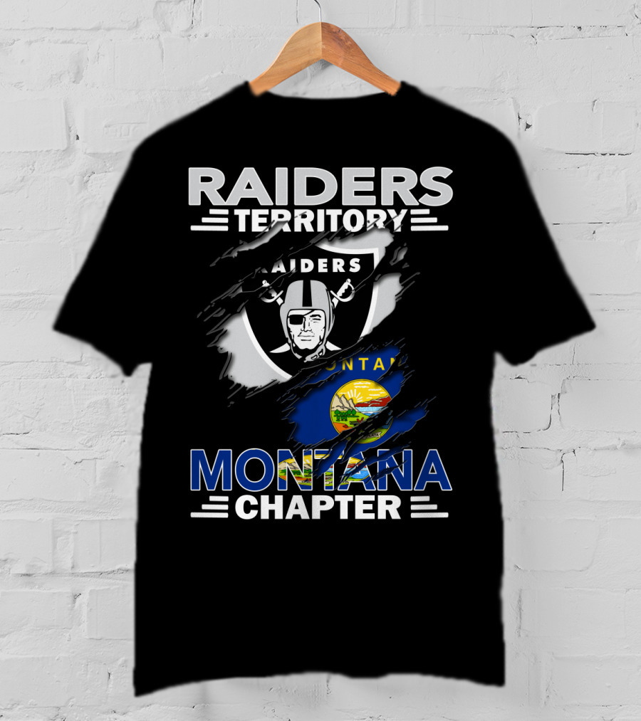 Raiders Territory Montana Chapter Raiders Logo And Montana State Flag T-Shirt