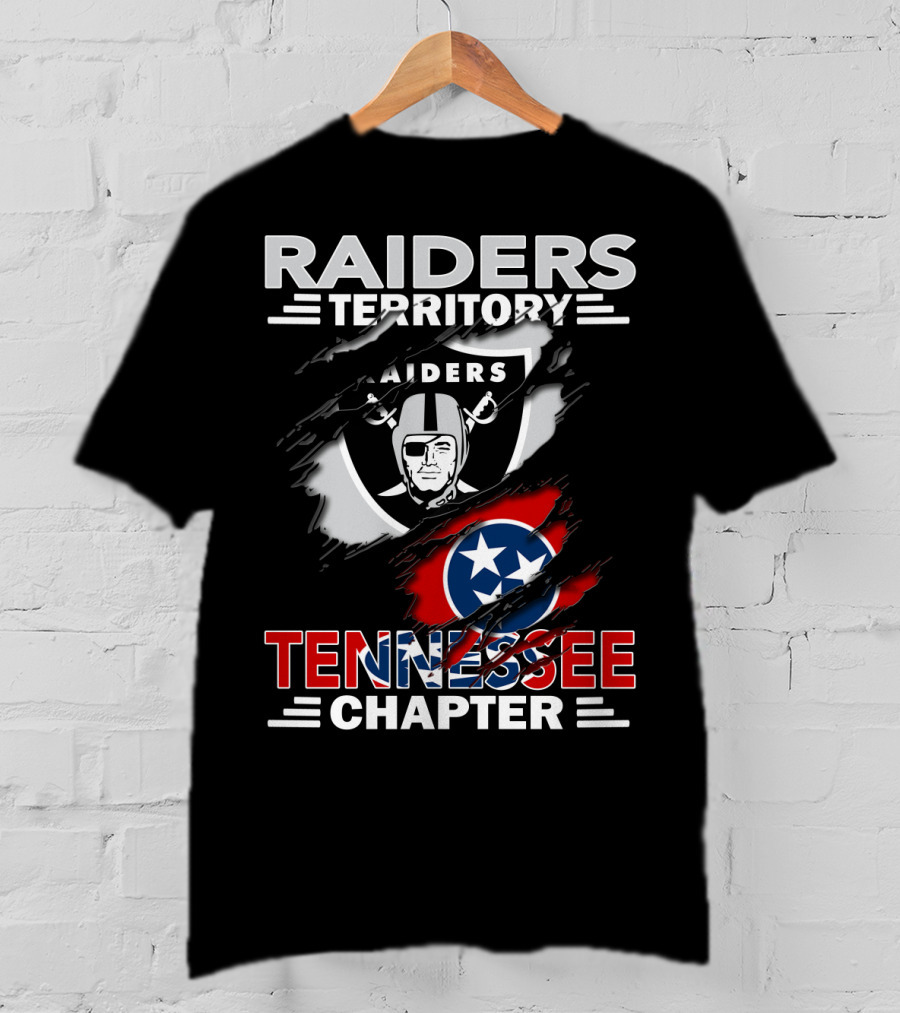 Raiders Territory Tennessee Chapter Logo With Team Emblem And Flag T-Shirt