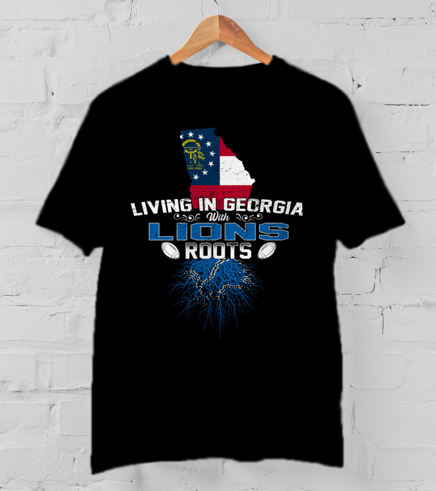 Georgia Pride With Detroit Lions Football Legacy T-Shirt