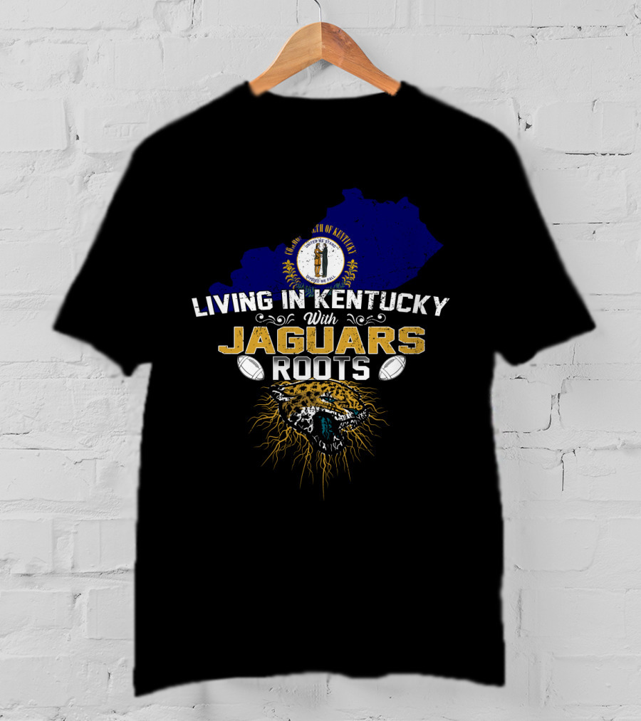 Living In Kentucky With Jaguars Roots Jaguar Head Football Elements T-Shirt