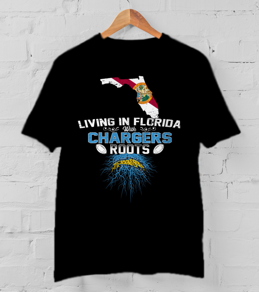 Florida Lifestyle With Chargers Heritage And State Flag T-Shirt