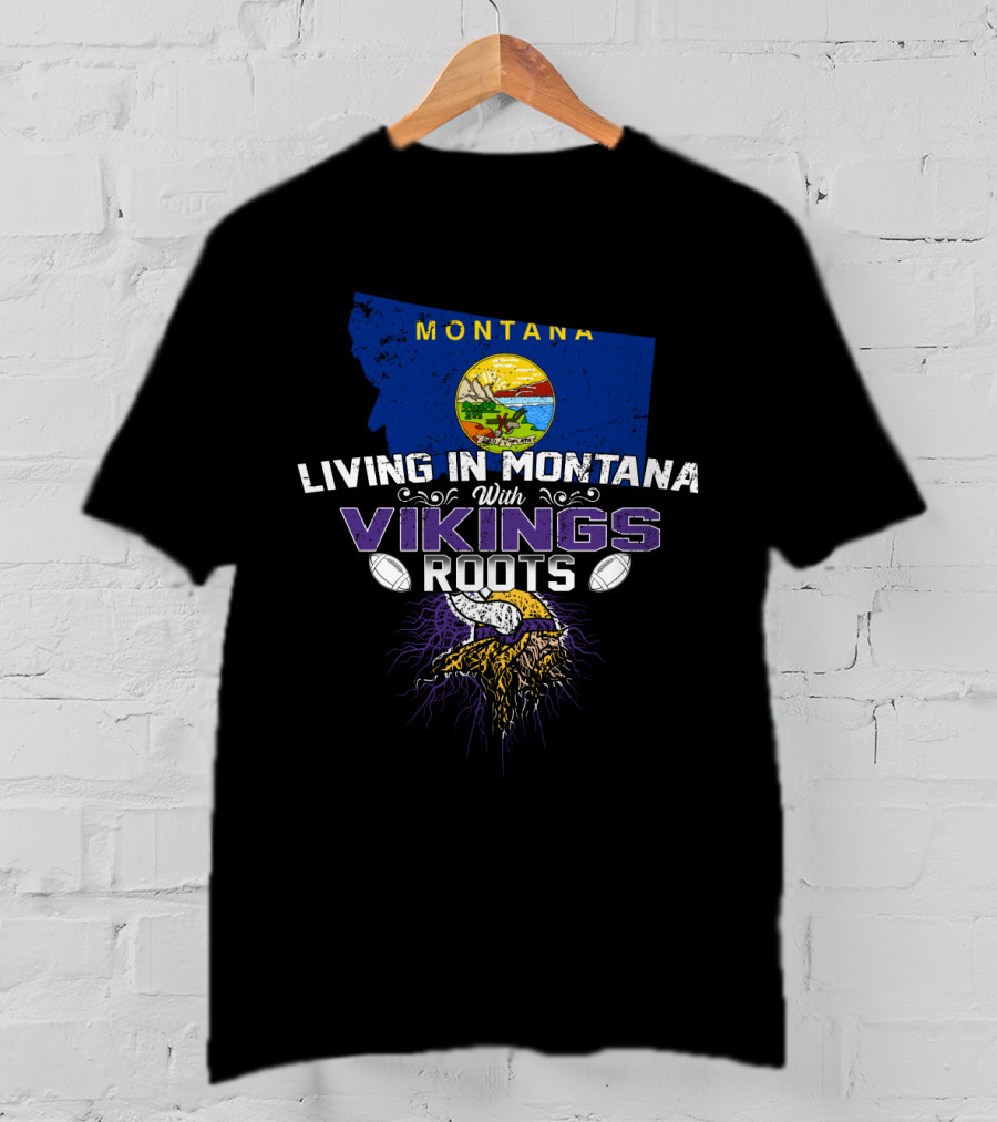 Montana Pride With Vikings Heritage Football Spirit T-Shirt