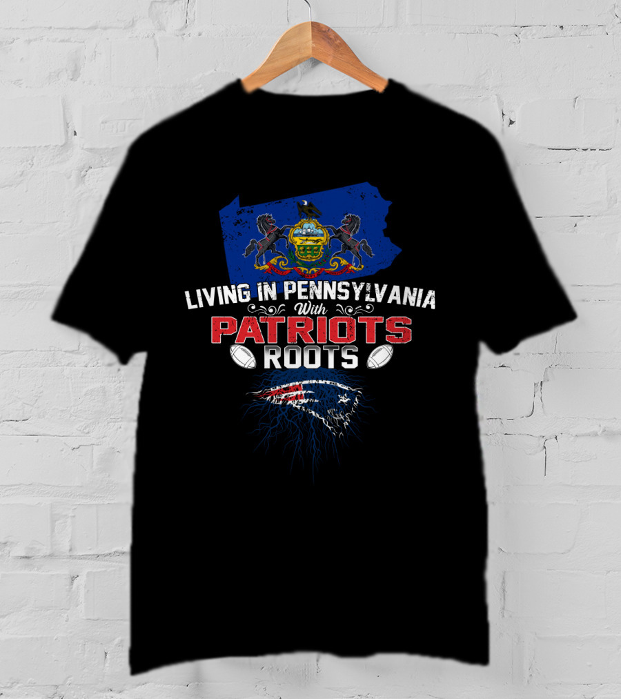 Living In Pennsylvania With Patriots Roots State Crest And Logo References T-Shirt