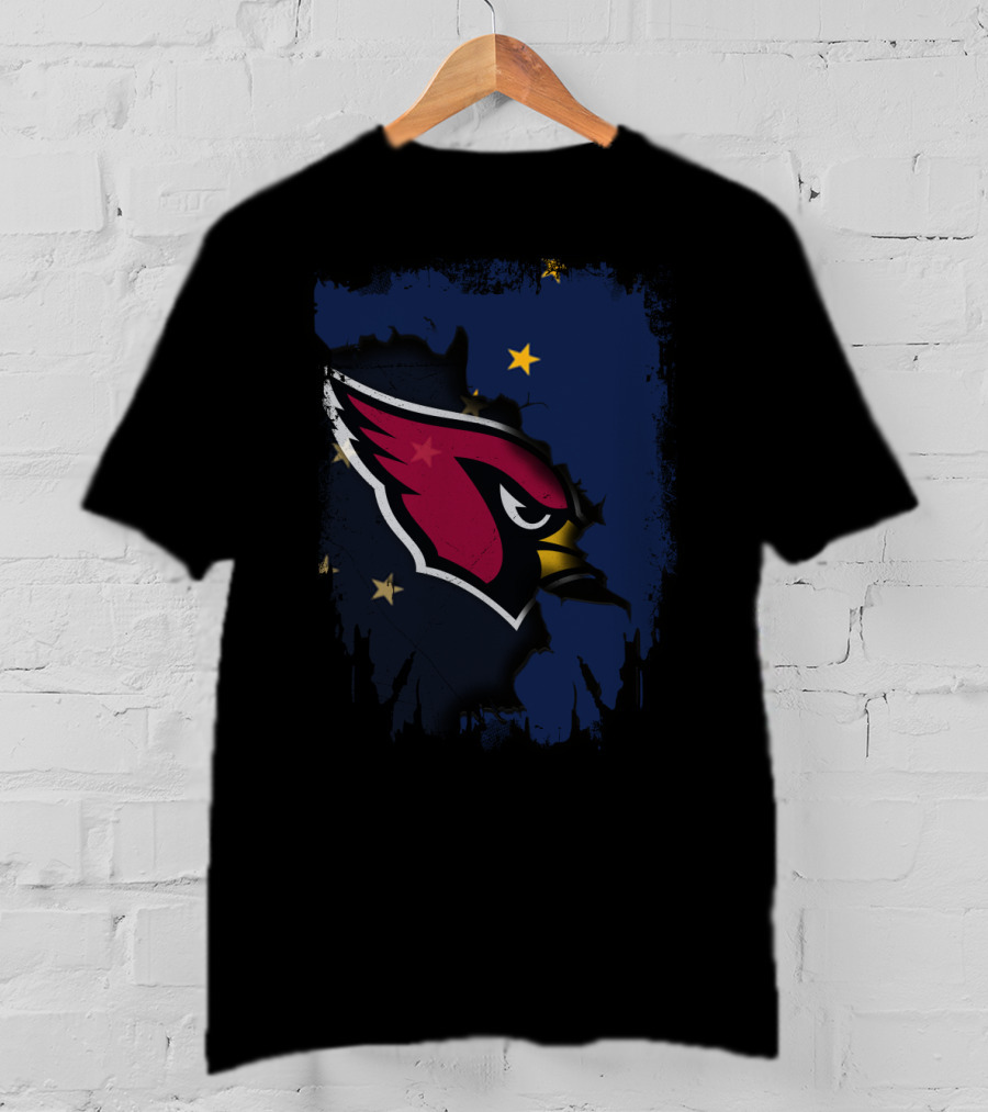 Alaska Flag With Cardinals Logo Together T-Shirt