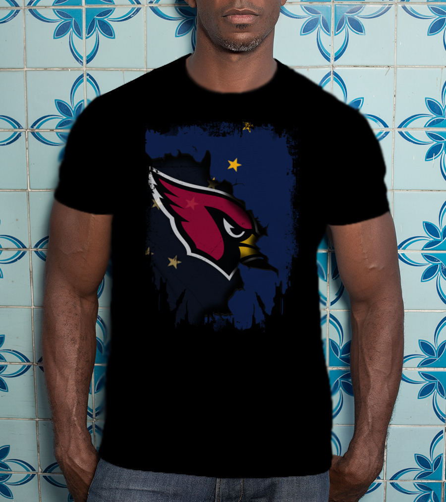 Alaska Flag With Cardinals Logo Together T-Shirt