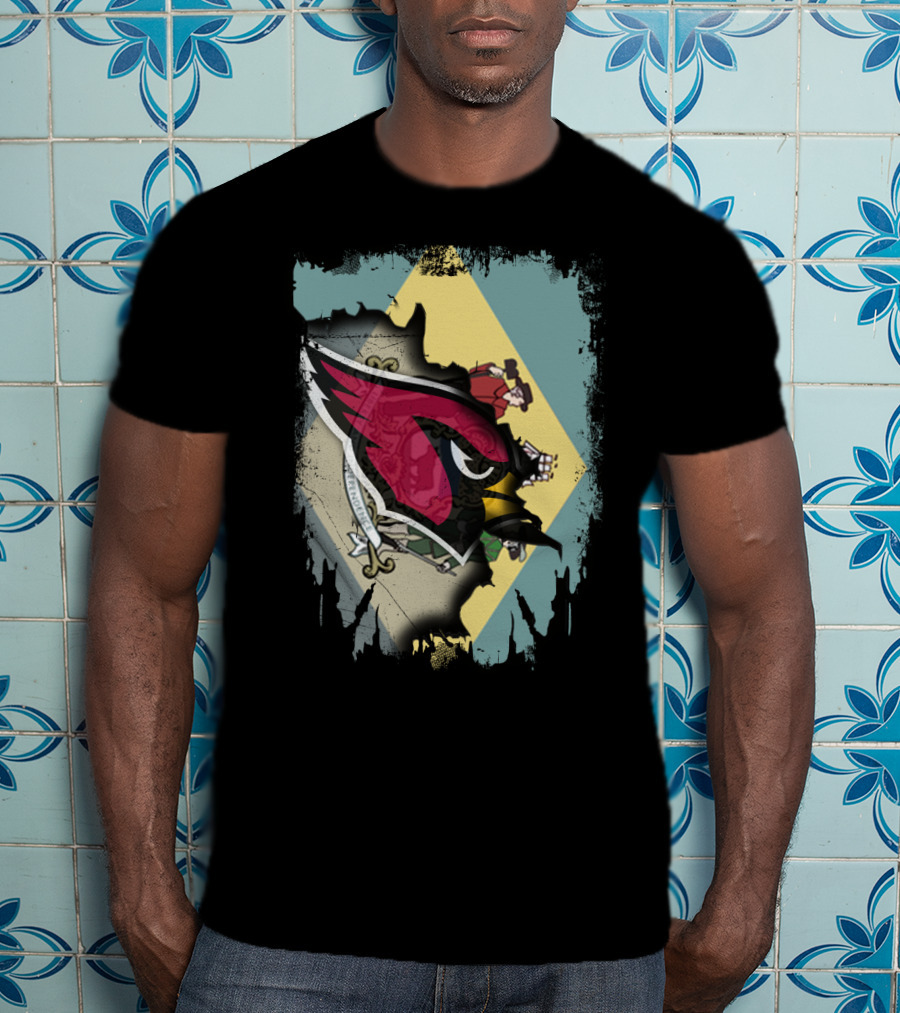 Delaware Flag With Cardinals Team Iconic T-Shirt