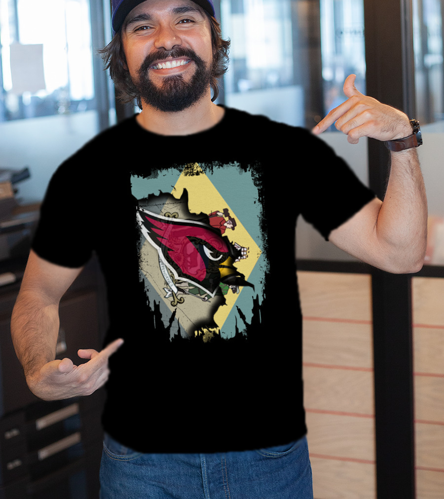 Delaware Flag With Cardinals Team Iconic T-Shirt