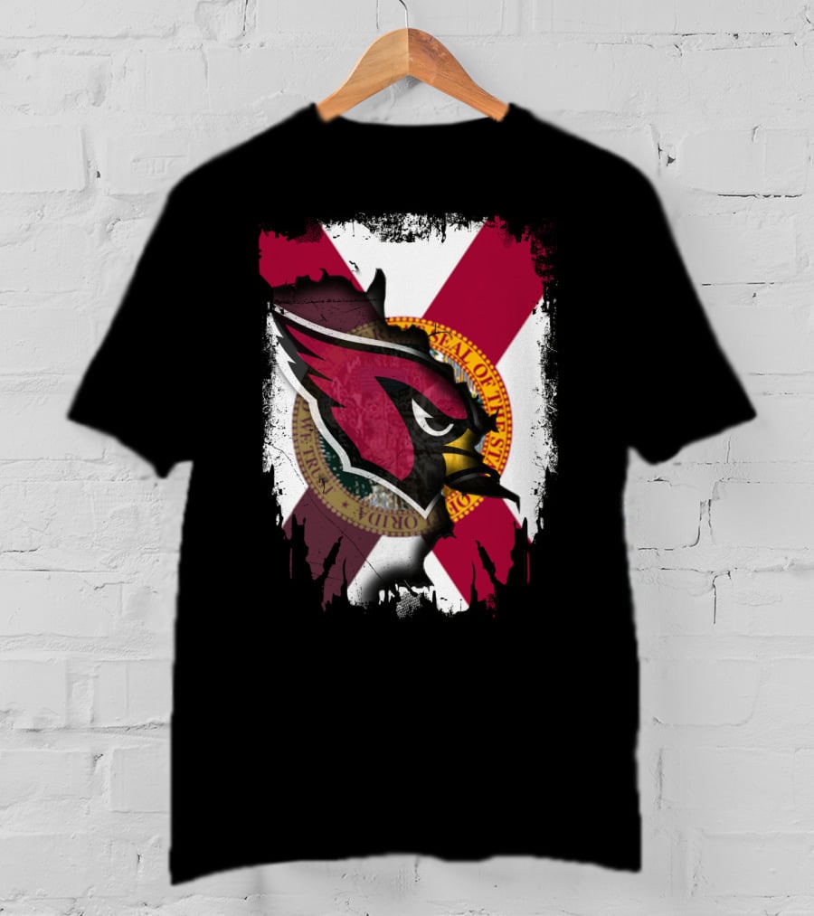 Florida State Flag With Cardinals Logo Fusion T-Shirt