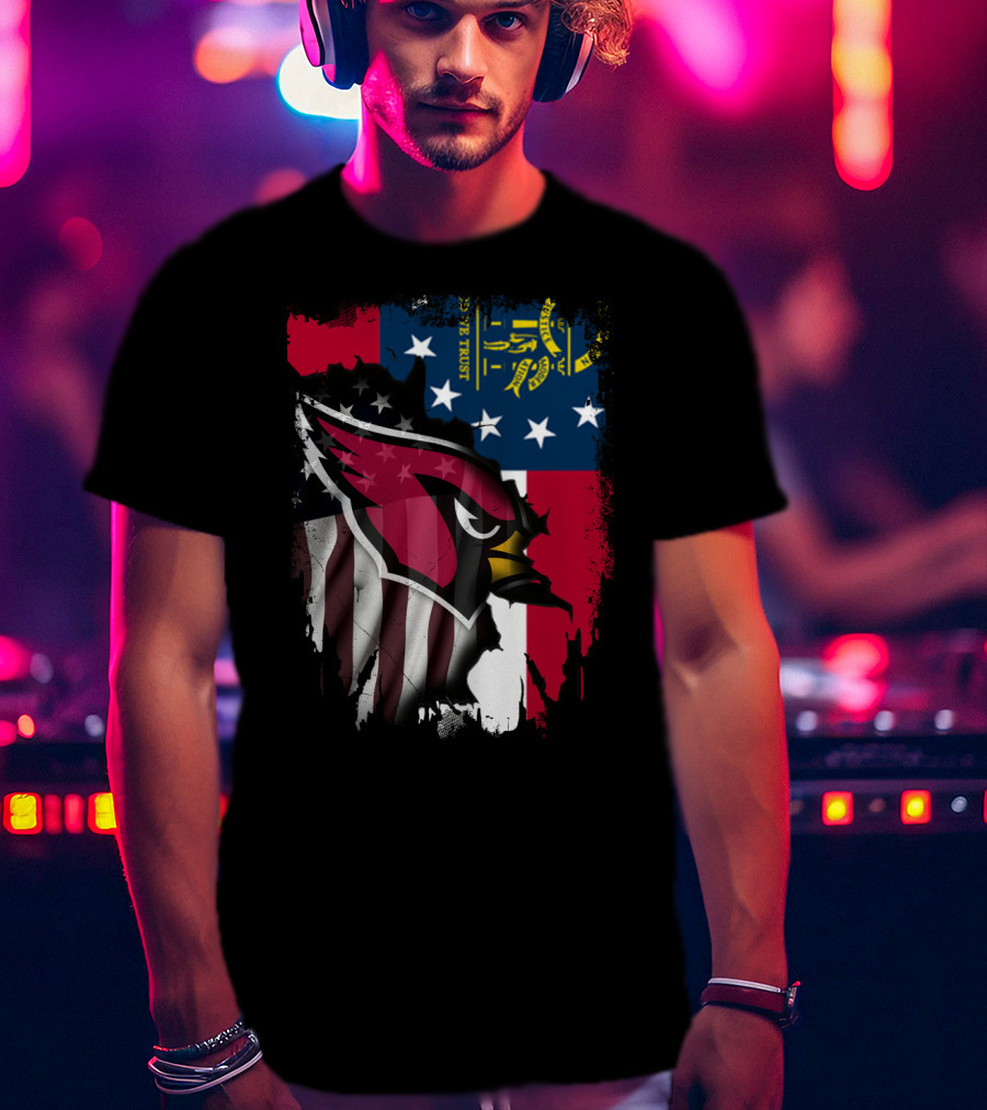 Georgia State Flag With Cardinals Logo Integration T-Shirt