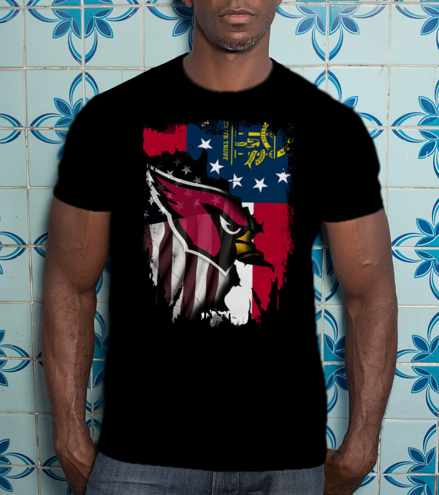 Georgia State Flag With Cardinals Logo Integration T-Shirt