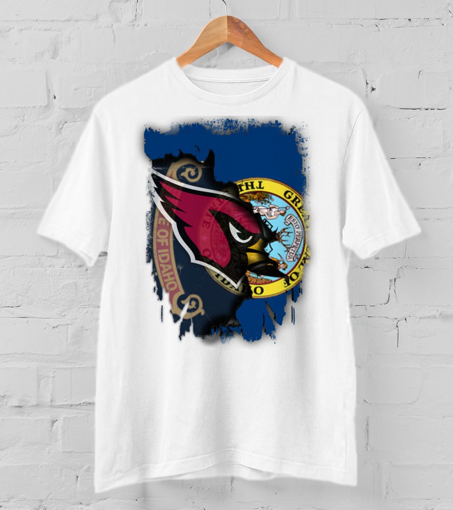Idaho State Pride With Cardinals Football Emblem Fusion T-Shirt