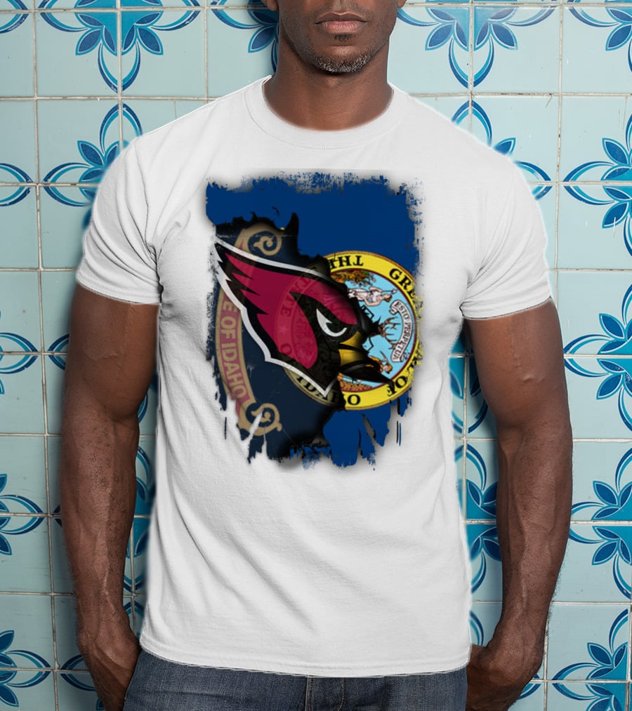 Idaho State Pride With Cardinals Football Emblem Fusion T-Shirt
