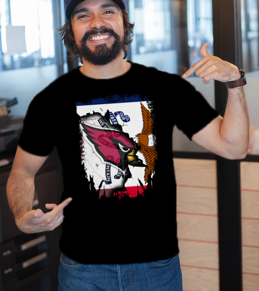 Together Iowa Flag And Cardinals With Eagle T-Shirt