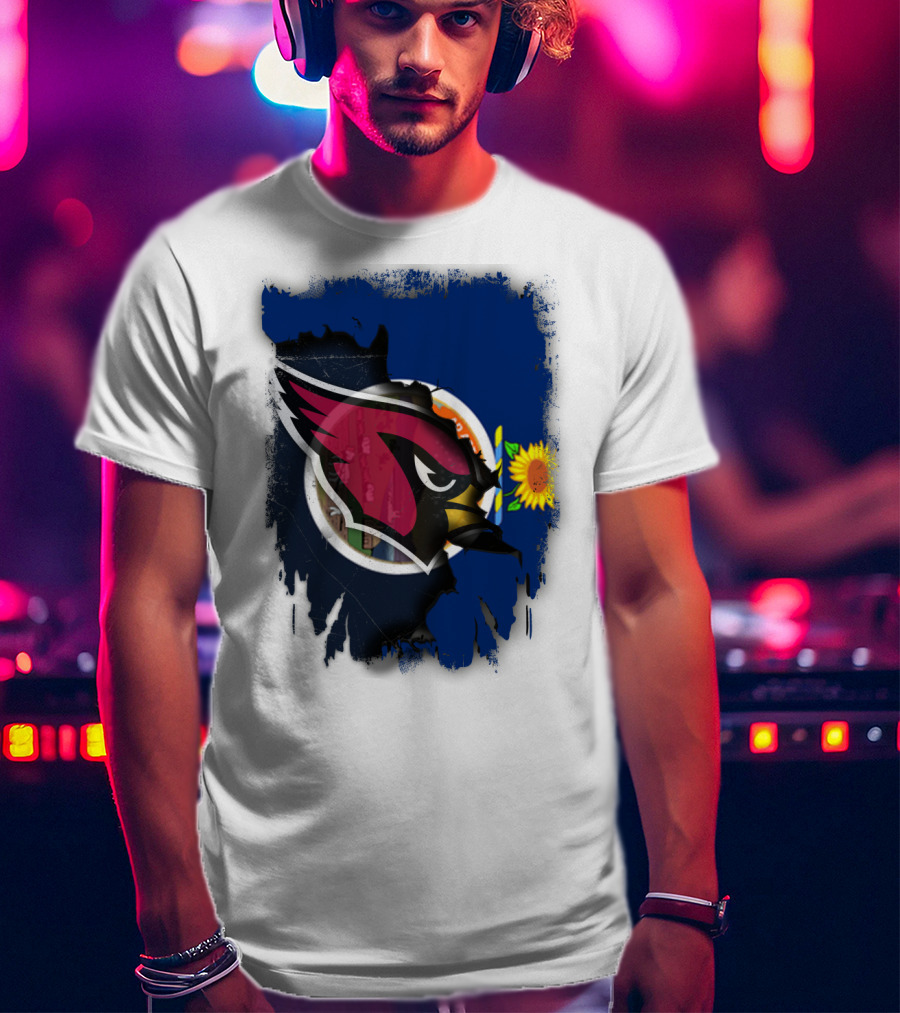 Kansas Flag With Cardinals Logo Integration T-Shirt