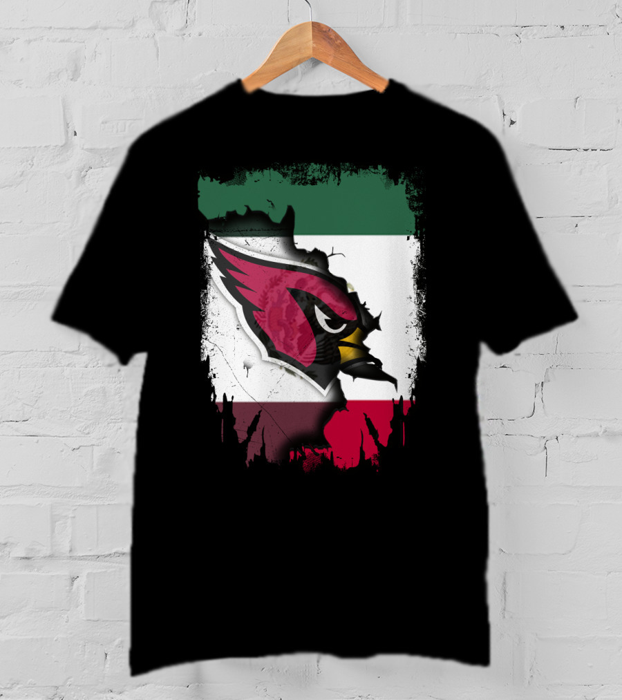 Mexico Flag With Cardinals Bird T-Shirt