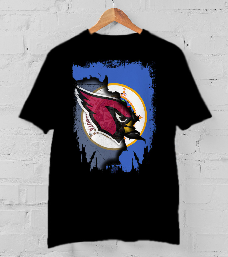 Together Minnesota State Emblem With Cardinals Logo Collaboration T-Shirt