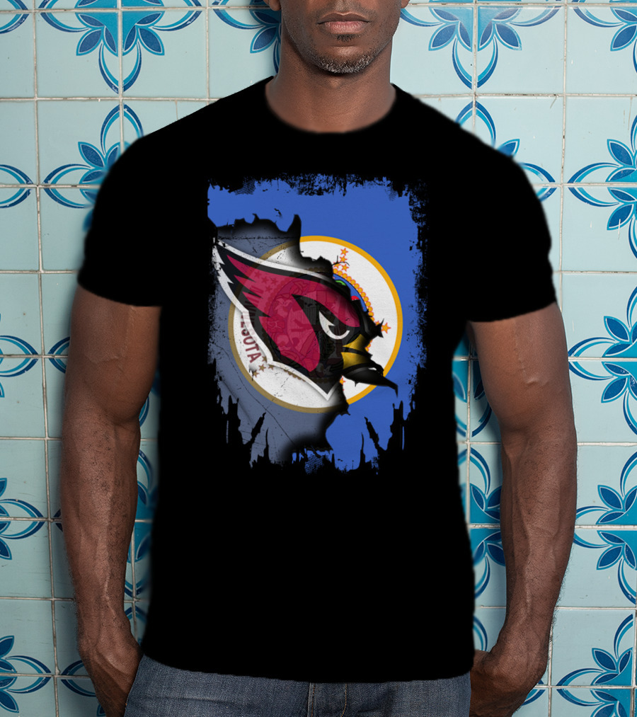 Together Minnesota State Emblem With Cardinals Logo Collaboration T-Shirt