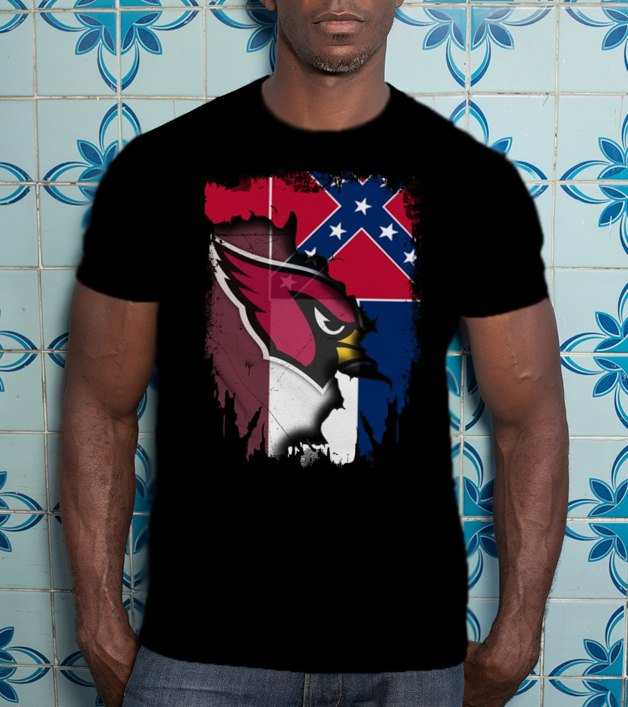 Together Mississippi Cardinal Emblem And Flag T-Shirt